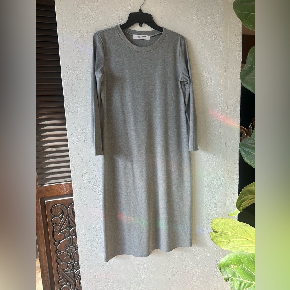 Sonnet James NEW Solid Gray Reese Play Dress Stretch Thick Medium